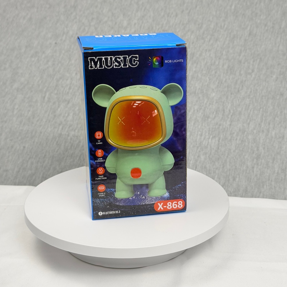 X-868 Blue Bear Wireless Bluetooth V5.3 Speaker with RGB Lights and TWS Function